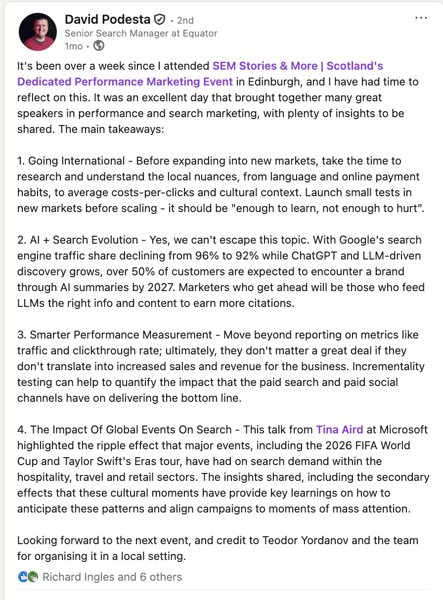 LinkedIn Testimonial 7